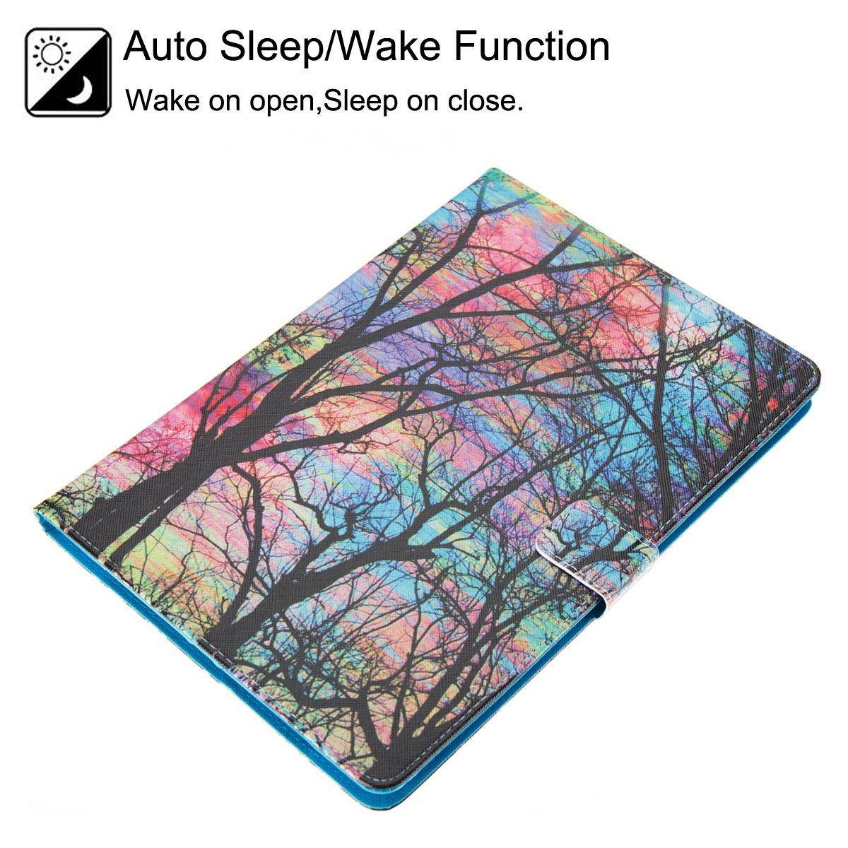 New iPad 9.7 inch 2017 Case - Newshine Colorful PU Leather Stand Cover with Card Holder for Apple New iPad 9.7 2017 Tablet/ iPad Air/ iPad Air 2, with Auto Sleep/ Wake Up Function, Sunset Glow
