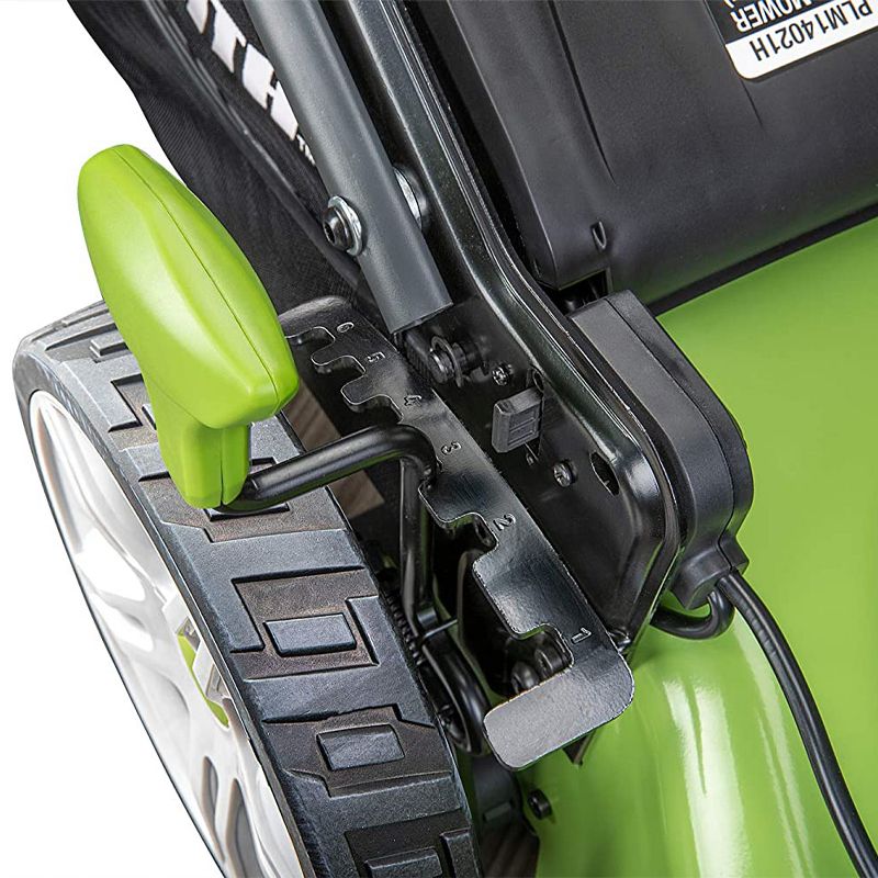 PowerSmith PLM14021H Battery Powered 40 Volt Max Lithium Ion 21 Inch Electric Brushless Motor Lawn Mower with 2 Batteries, Charger, and Bag, Green