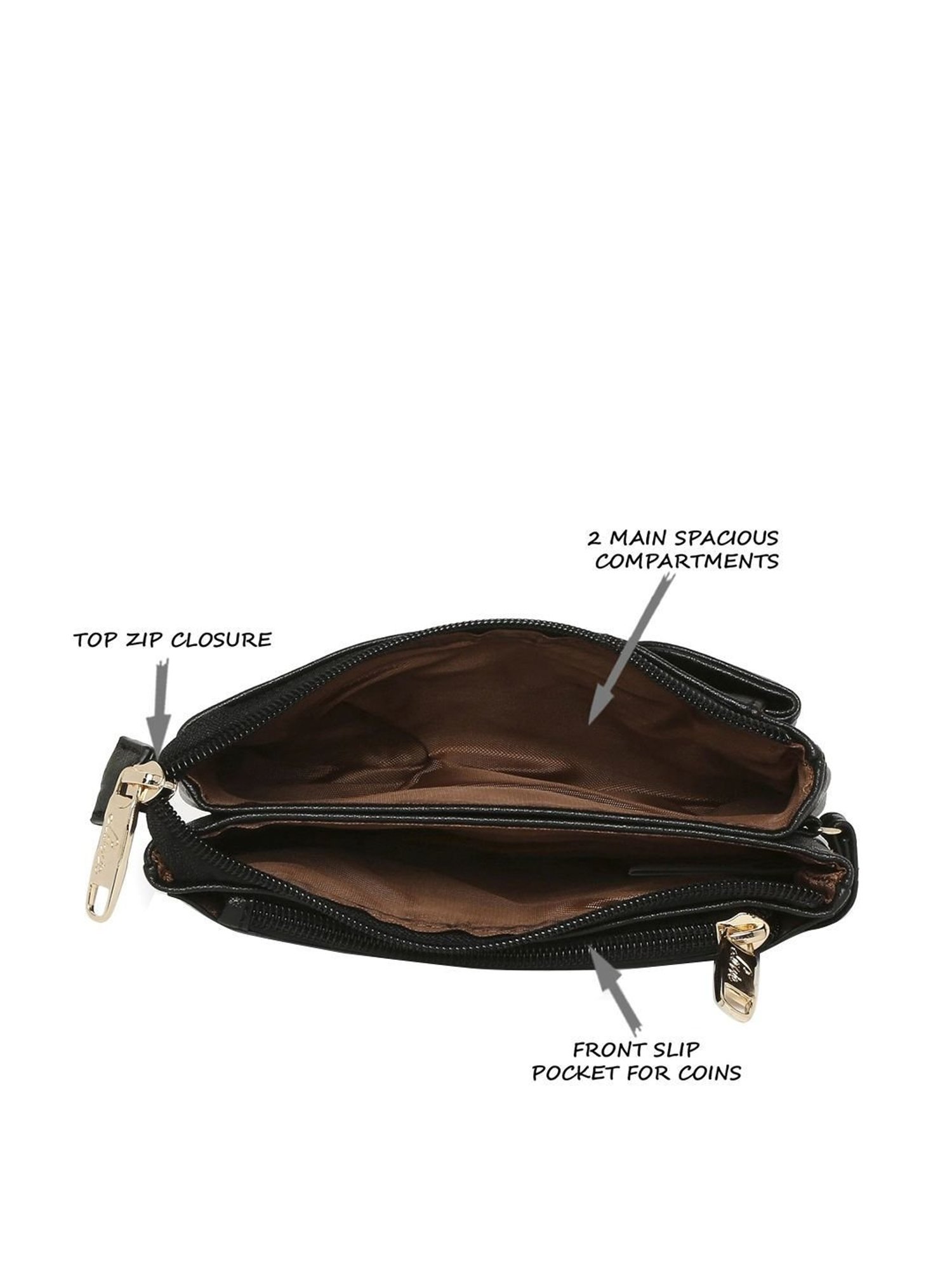 Lavie Black Solid Pouch