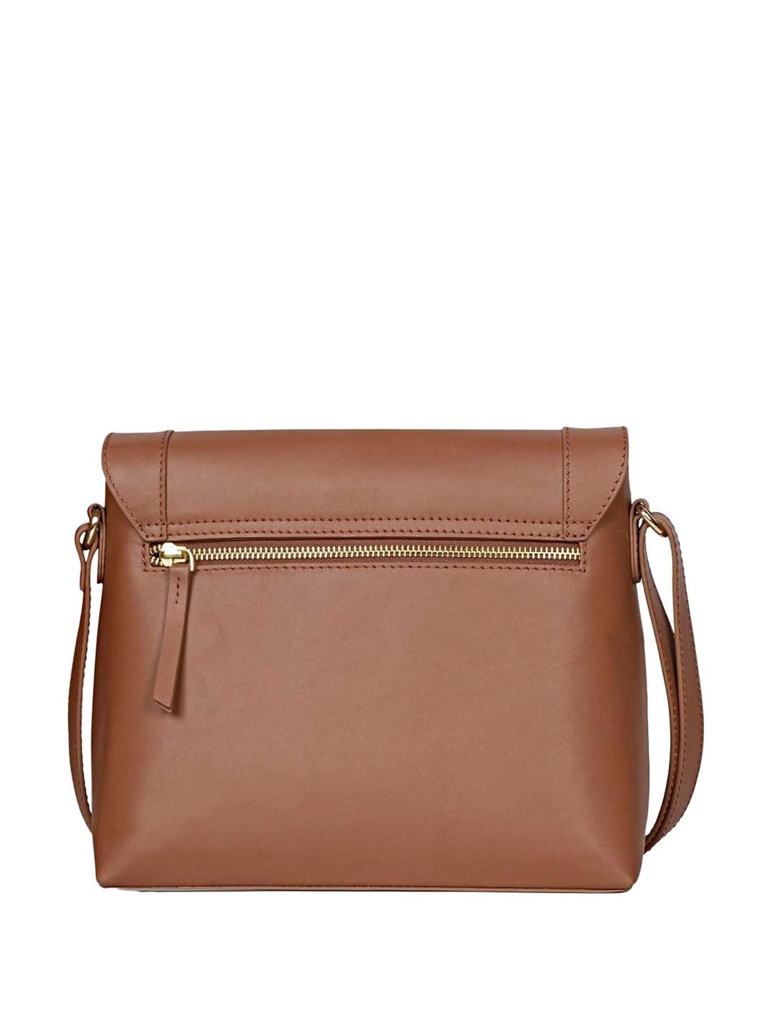 Saint G Tan Solid Medium Sling Handbag