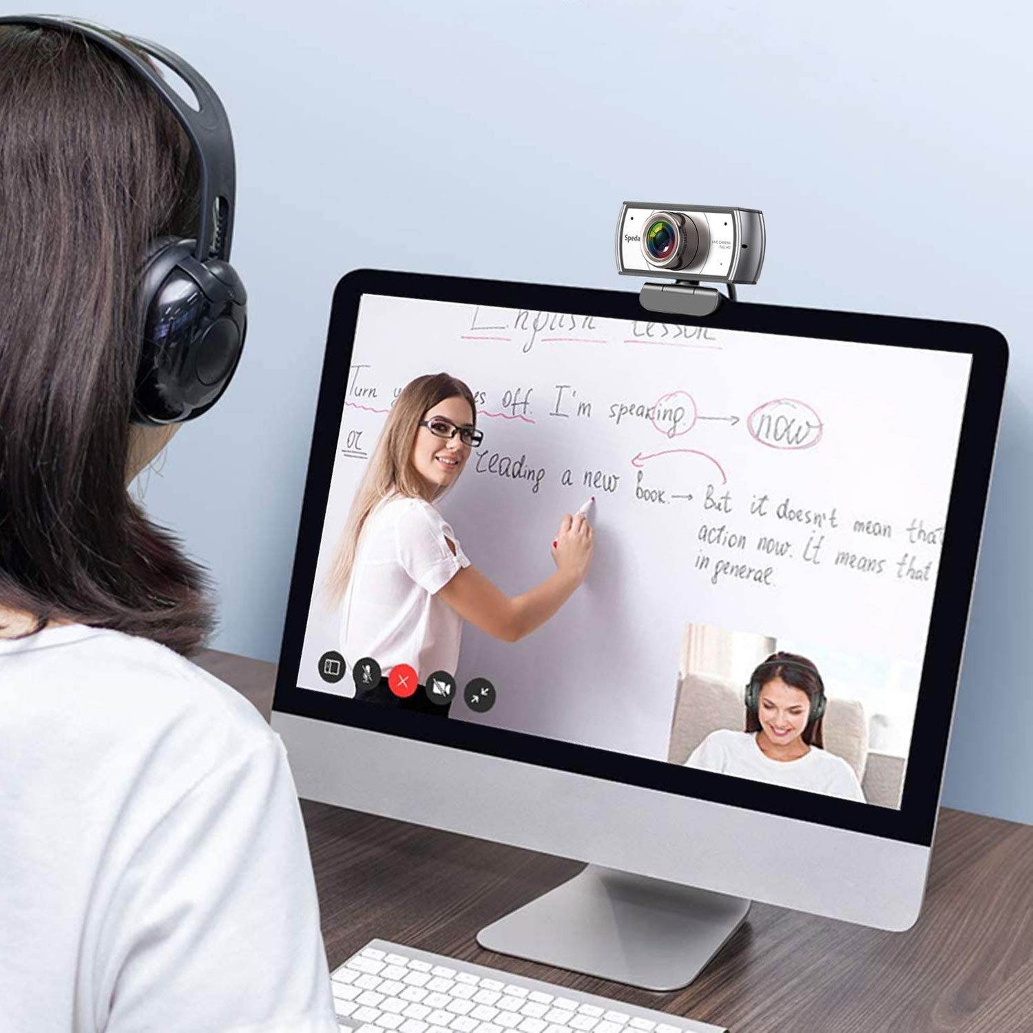 120 Degree Ultra Wide Angle Webcam, Full HD Webcam 1080p for Conference, Live Streaming Camera with Dual Microphones, USB Webcam for Mac OS Windows 10/8/7, PC Laptop Camera for Xbox OBS XSplit