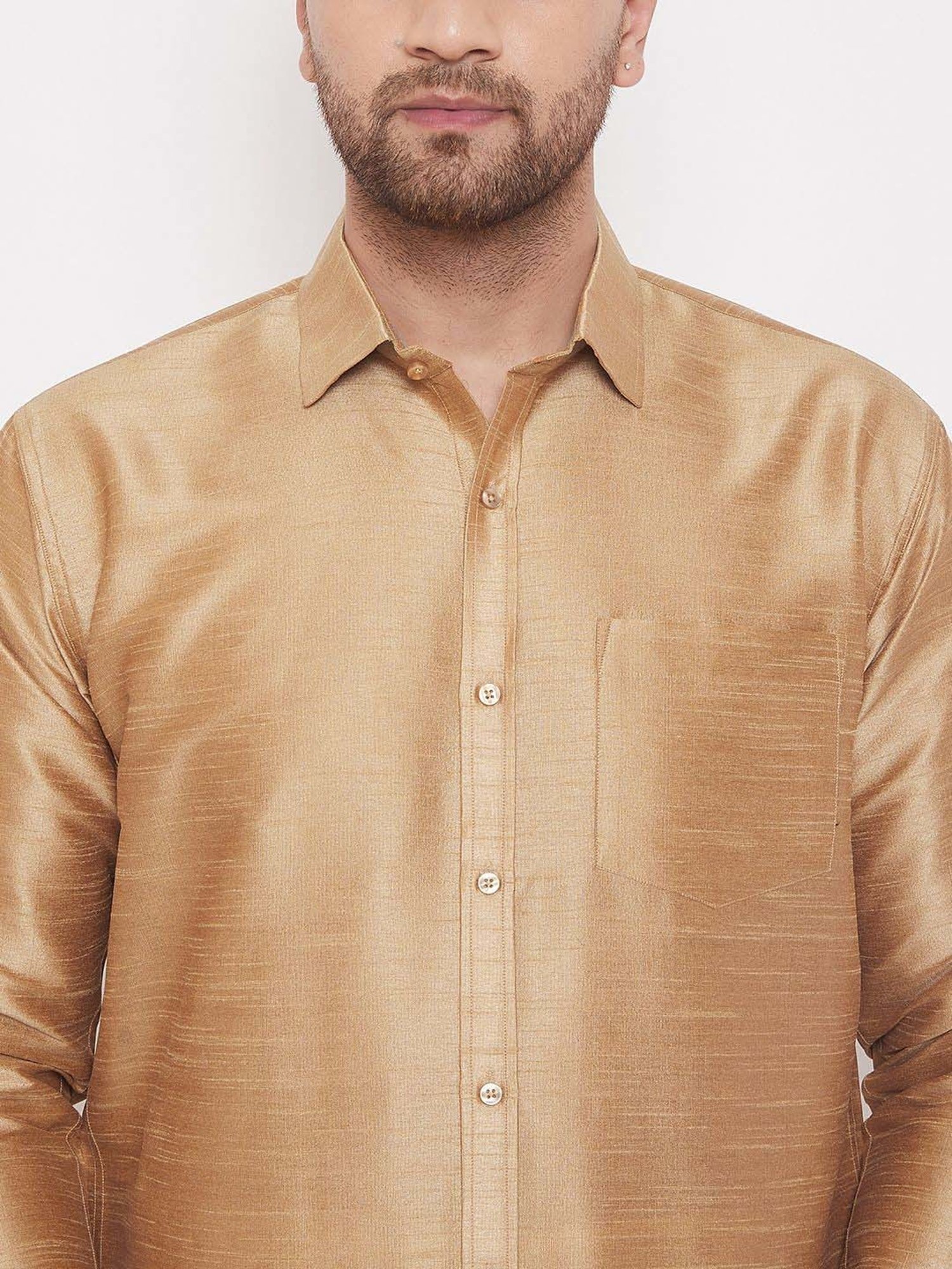 Ramraj Red Cotton Regular Fit Shirt