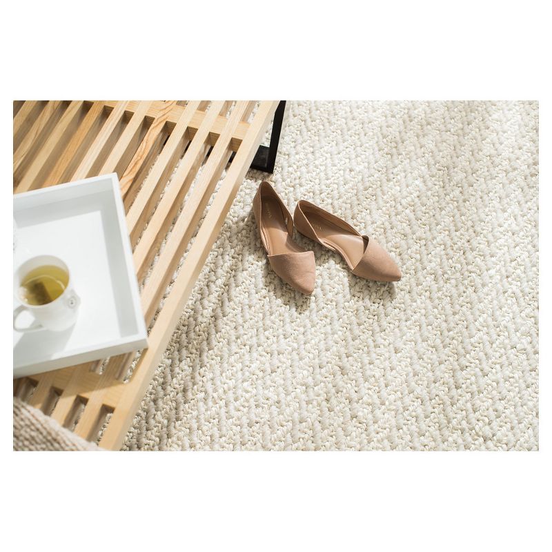 Cream Stripe Woven Area Rug 5'X8' - Anji Mountain