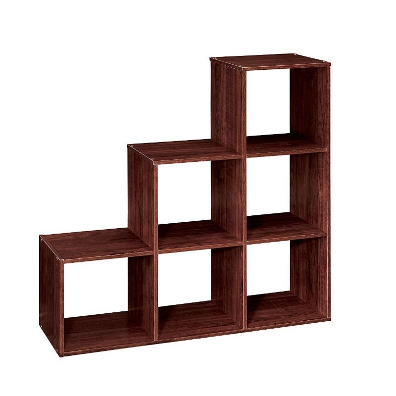 ClosetMaid 3 Tier Free Standing Wooden Cubeical Organizer with 6 Cubes for Added House Storage, Dark Cherry