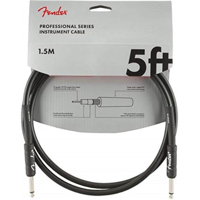 fender professional 5' instrument cable  black