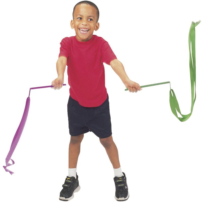 Sportime Deluxe Rainbow Ribbon Wands, 72 Inches, set of 6