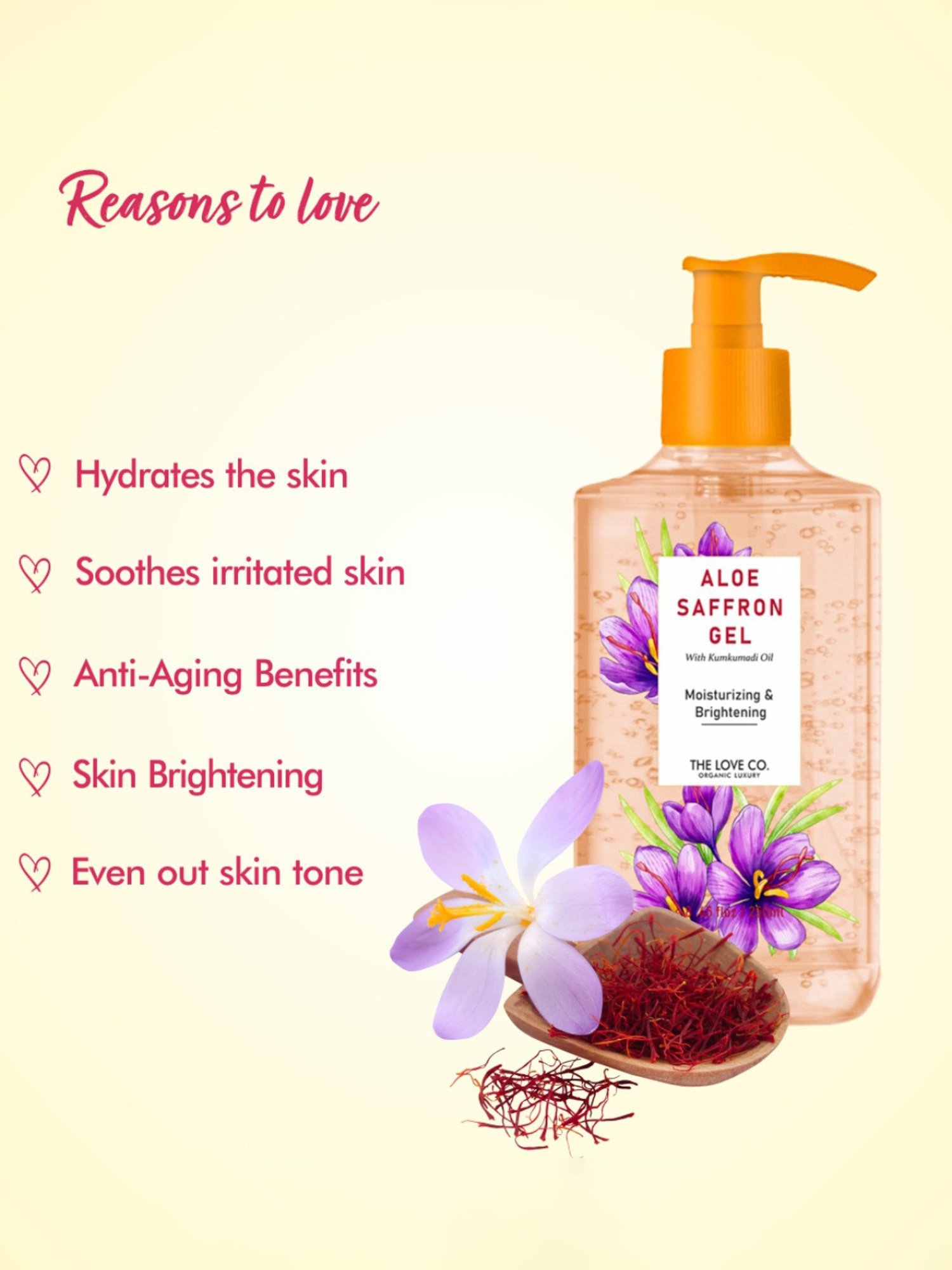 The Love Co. Saffron Aloe Vera Gel - 250 ml