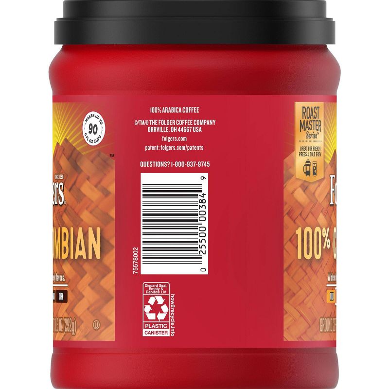 Folgers 100% Colombian Medium Dark Roast Ground Coffee - 10.3oz