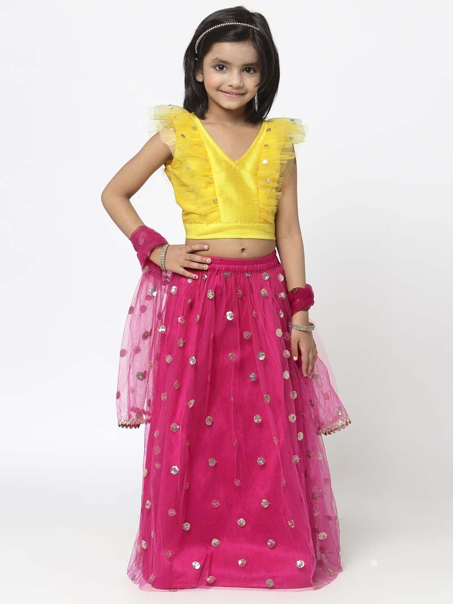 studiorasa Kids Yellow Sequence Top