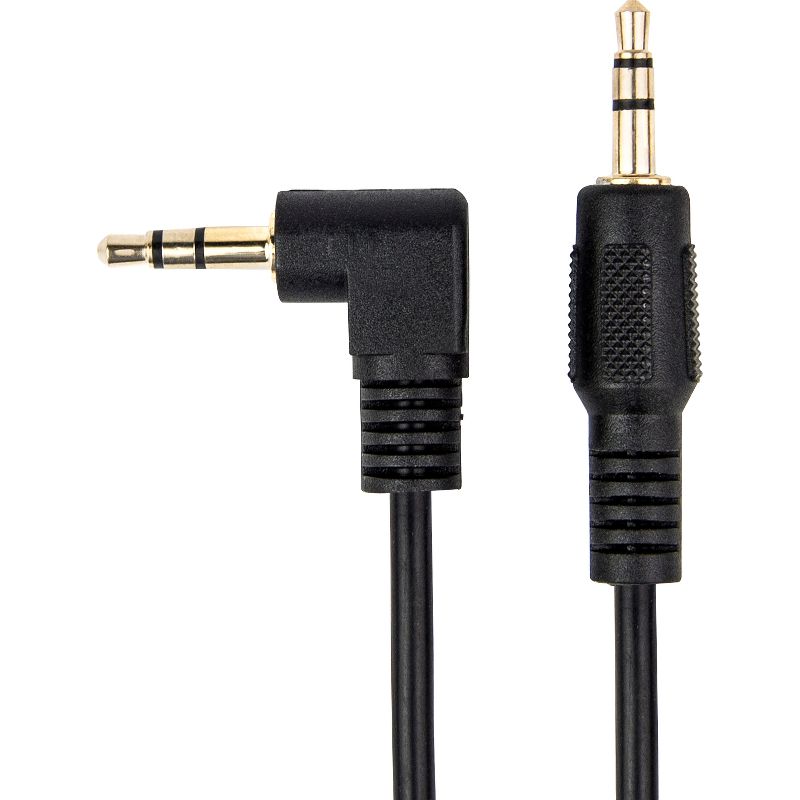 Rocstor Premium Slim 3.5mm to Right Angle Stereo Audio Cable 6 ft - M/M - Mini-phone Male Stereo Audio