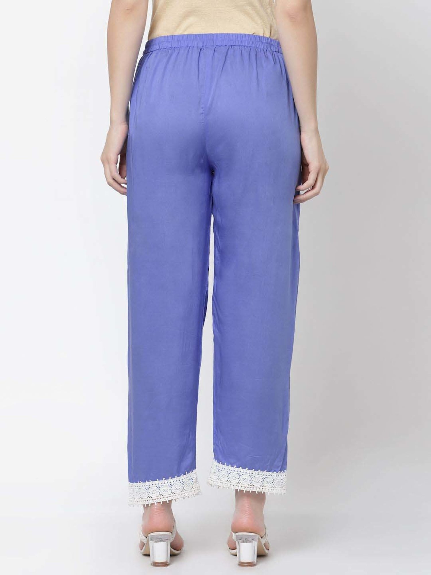 DART STUDIO Blue Regular Fit Palazzos