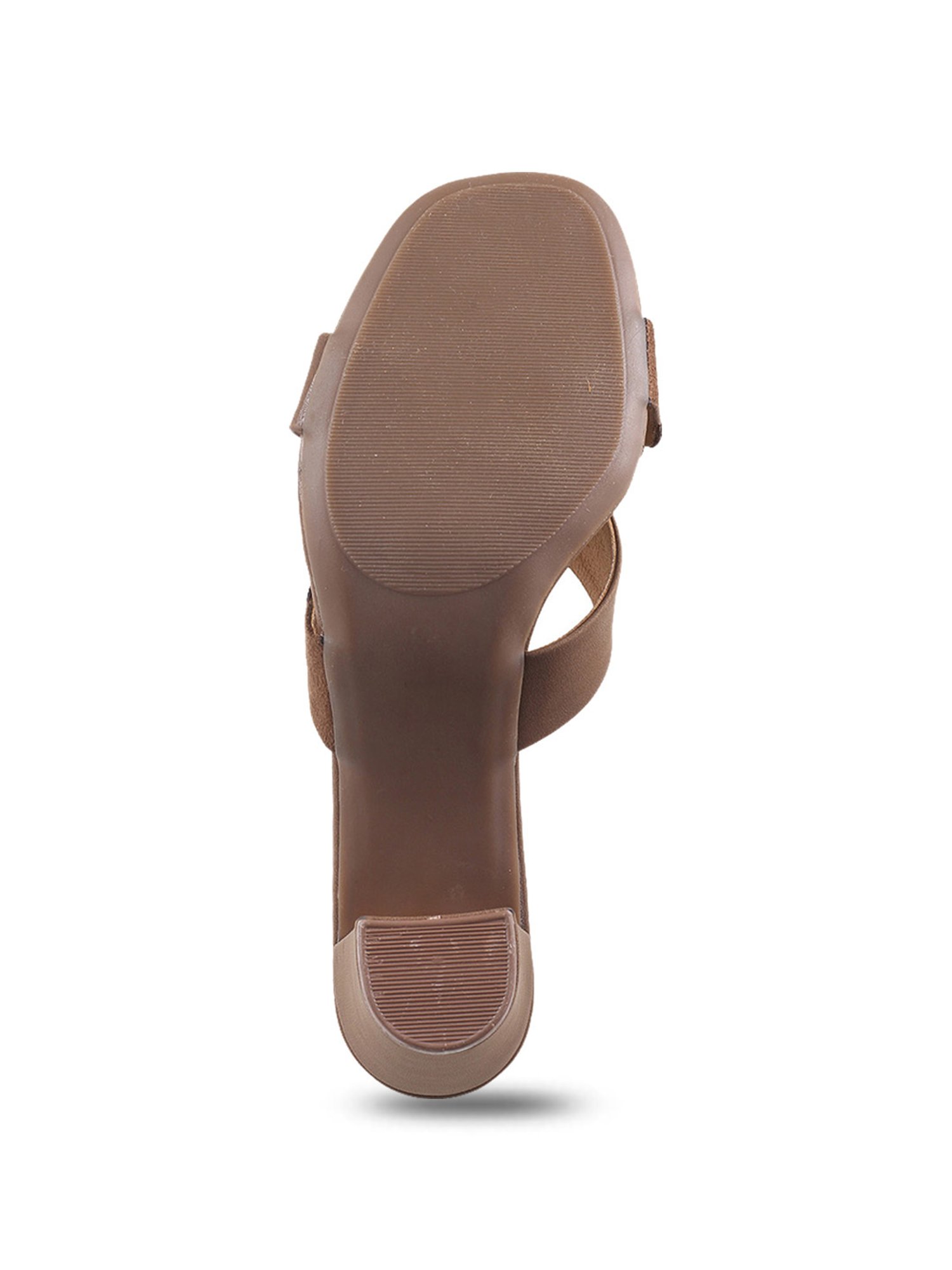 Mochi Women's Brown Cross Strap Sandals