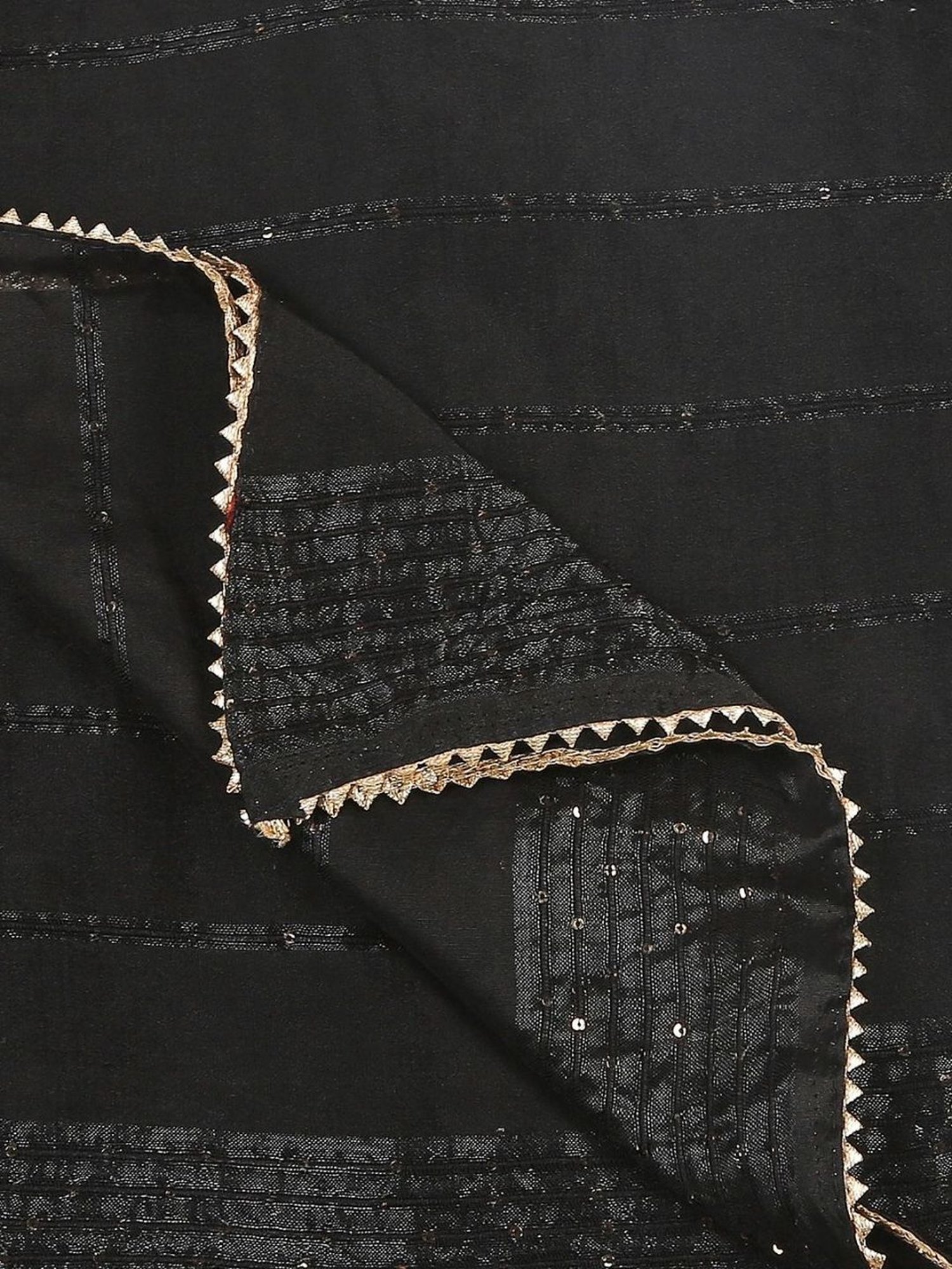 Dupatta Bazaar Black Self Pattern Dupatta