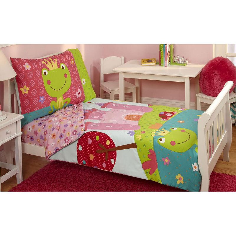Fairytale Toddler Bedding Set 4pc Frog Prince Bed Ensemble - Everyday Kids..
