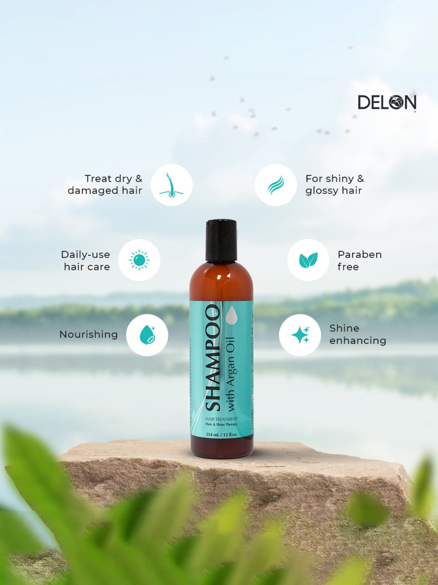 Delon Shampoo with Argan Oil - 354 ml