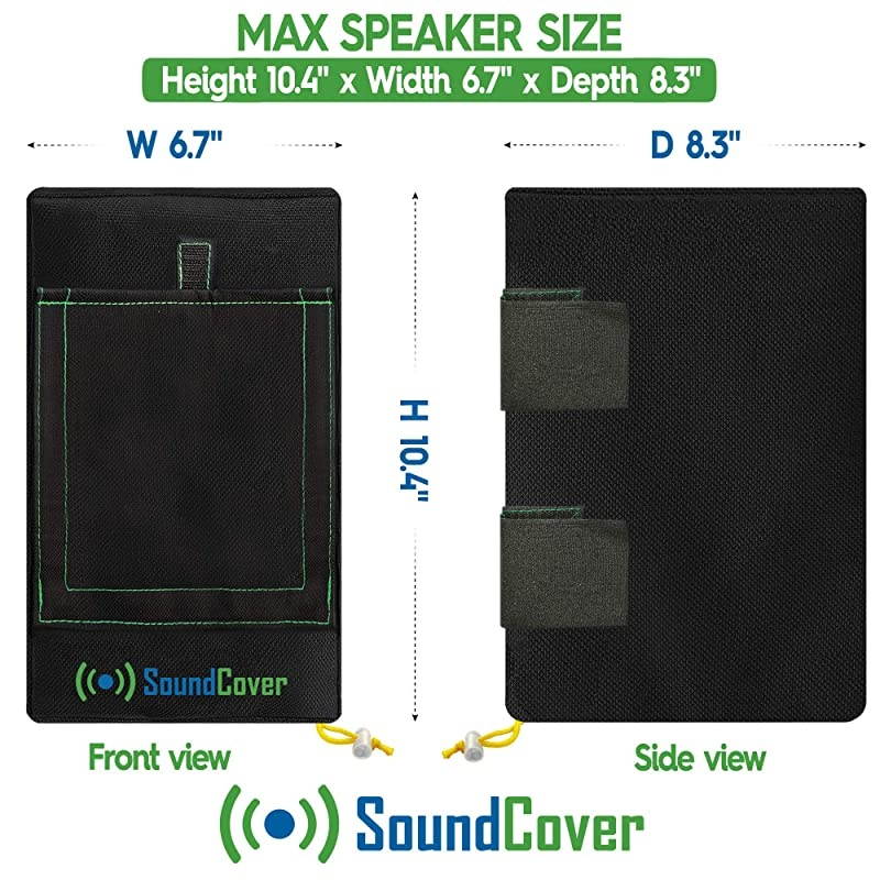 Black Waterproof UV Protection Speaker Covers for Outdoor Speakers with Sound Option fit Yamaha NSAW150 Polk Audio Atrium 5 Herdio 55 Pyle 55 Speakers MAX Size H 104 X W 67 X D 83