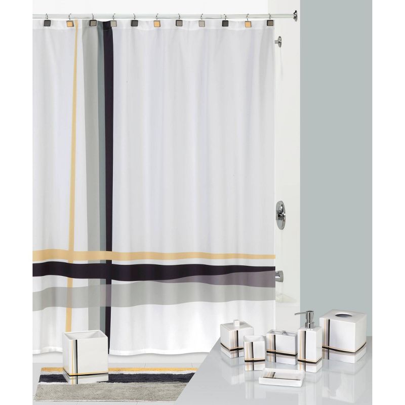 Modern Plaid Shower Curtain White/Gray - Creative Bath