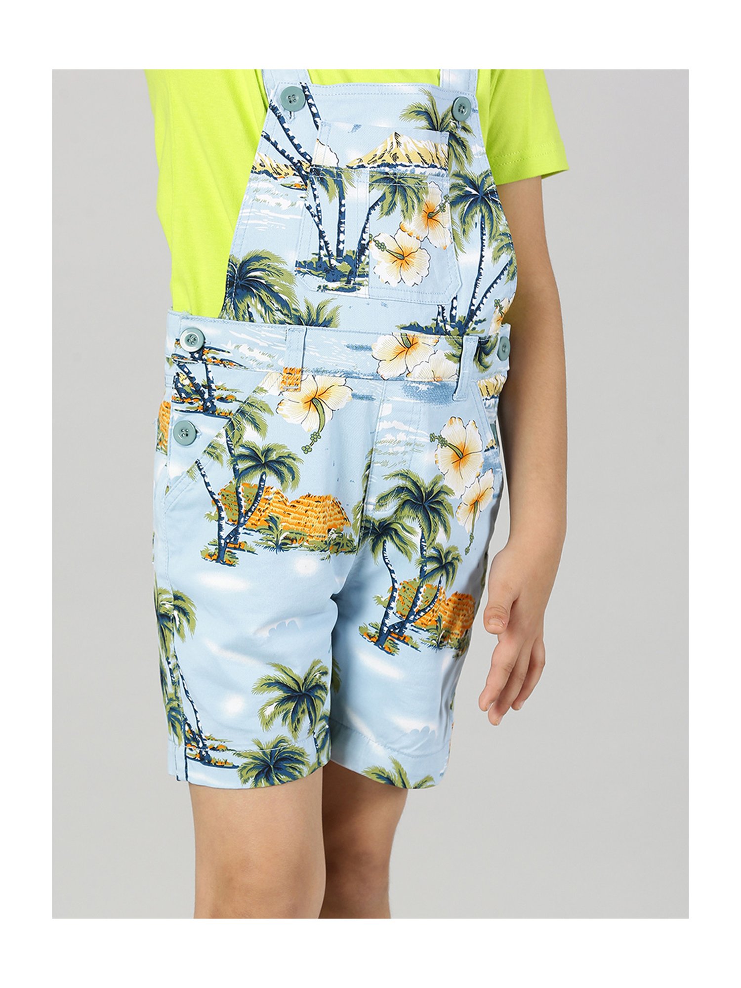 Kiddopanti Kids Blue Solid Dungaree