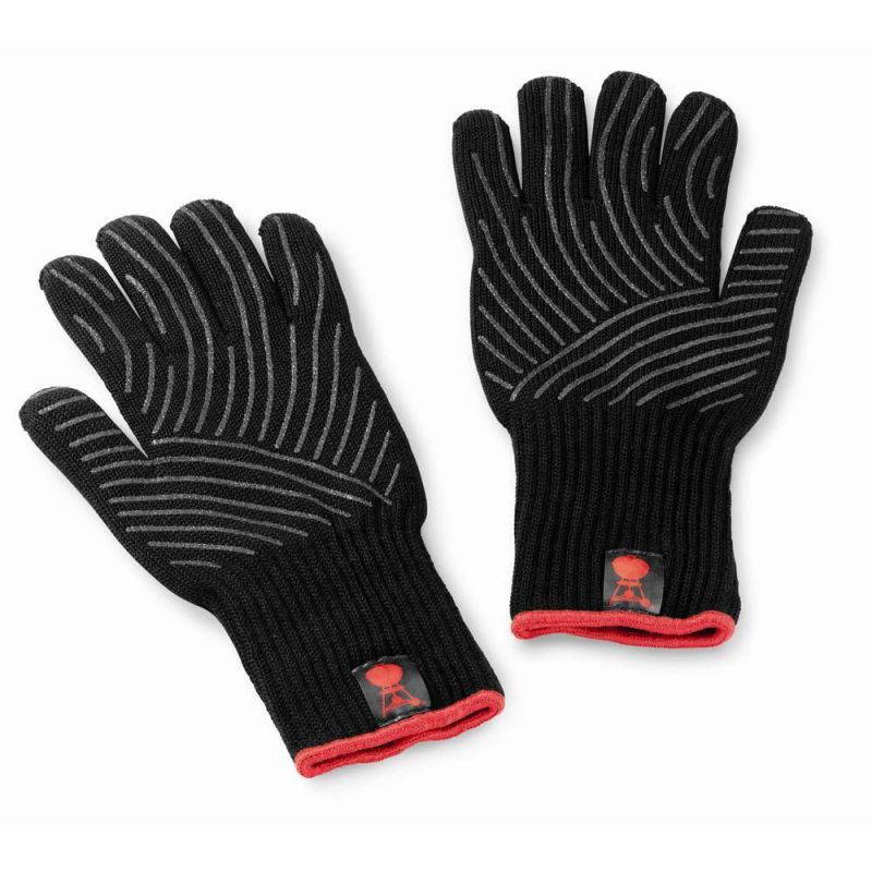 weber 6535 premium black grilling gloves, l/xl