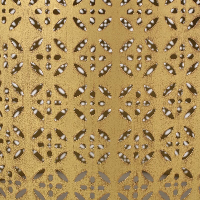 Noxon Boho Lace Cut Iron Coffee Table Gold Brushed Brown - Christopher Knight Home