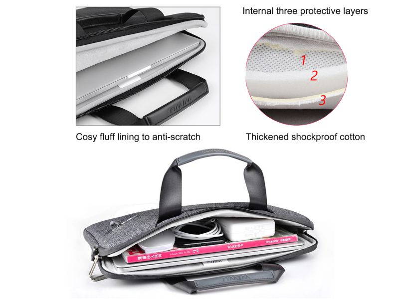 wiwu Laptop bag 17.3 inch Top-grade wate resistant Computer bag 17 Handbag Messenger Laptop sleeve Business briefcase with handle for Hp Dell Lenovo Notebooks