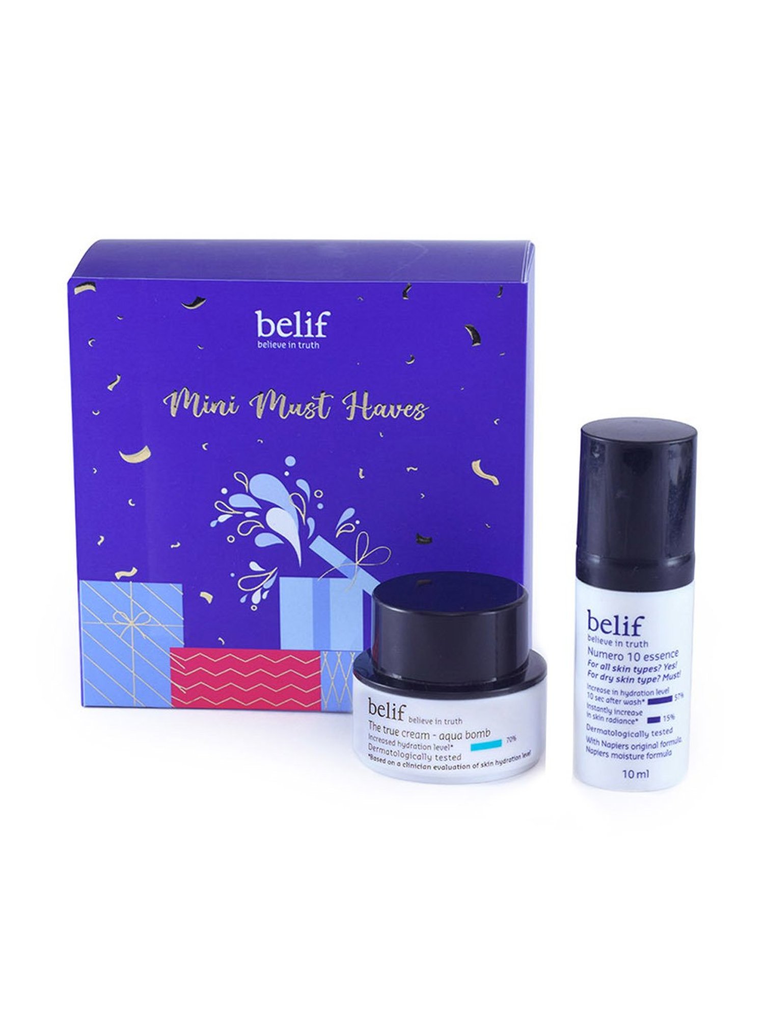 Belif 2-Step Skincare Travel Kit with Numero 10 Essence Serum & Aqua Bomb Face Cream