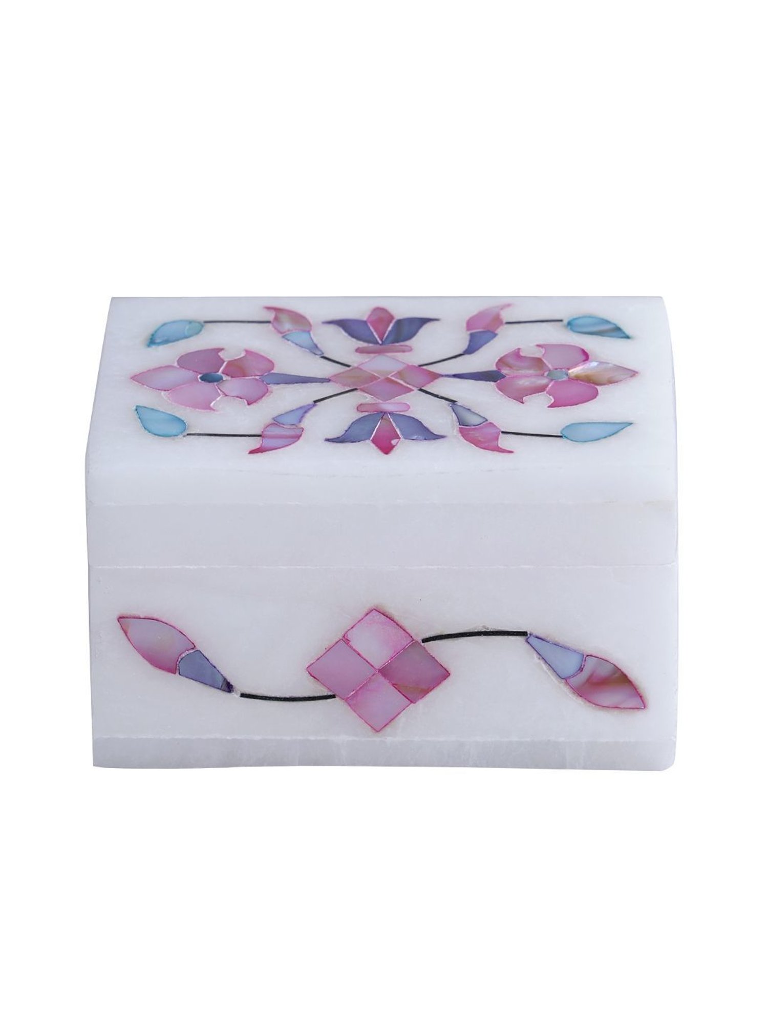 Aapno Rajasthan Pink & White Marble Jewellery Box