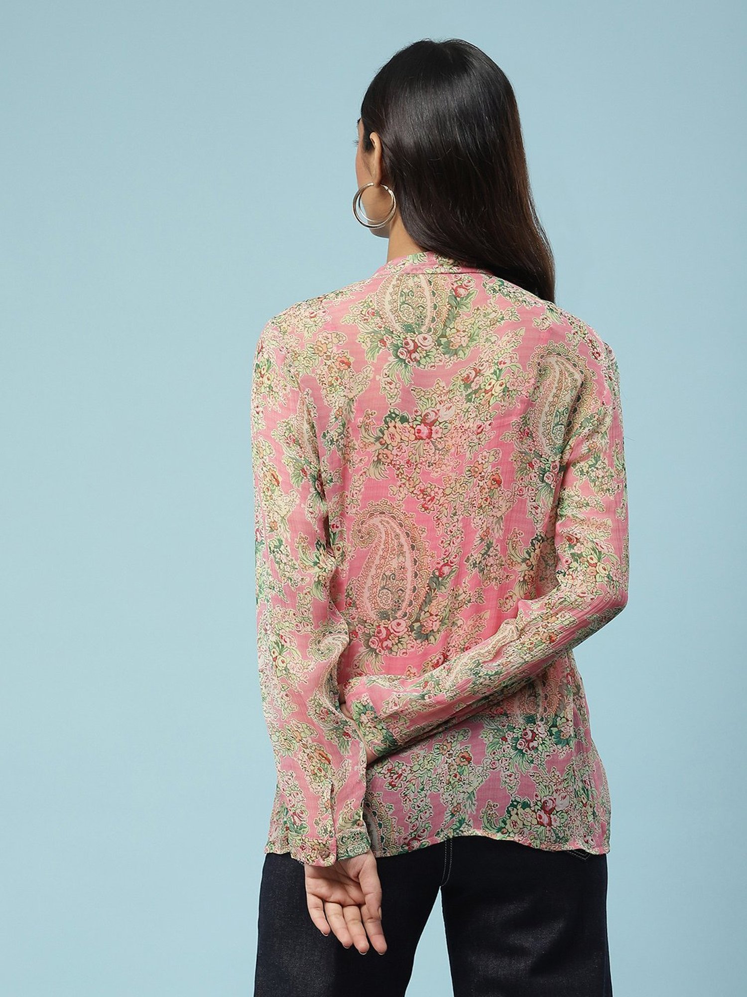 aarke Ritu Kumar Pink Printed Top With Camisole