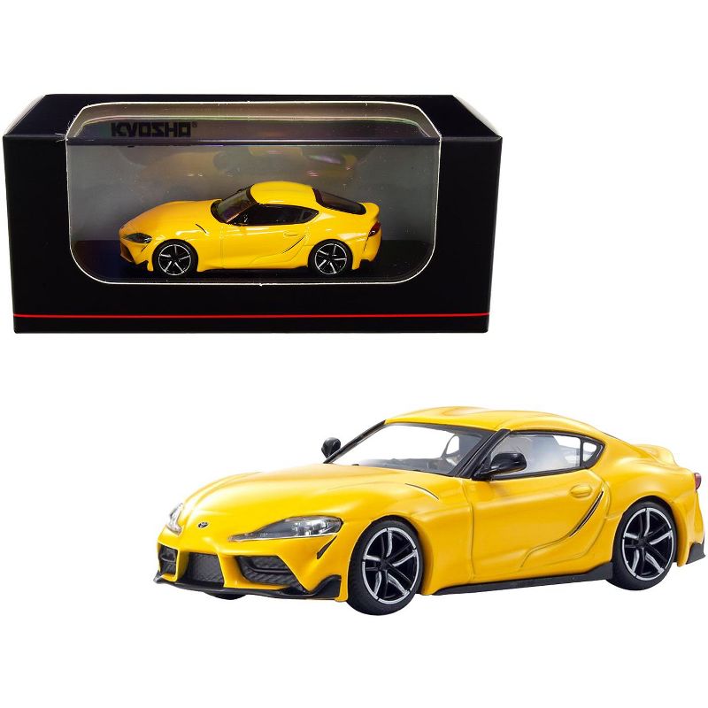Toyota GR Supra RHD (Right Hand Drive) Yellow 1/64 Diecast Model Car by Kyosho
