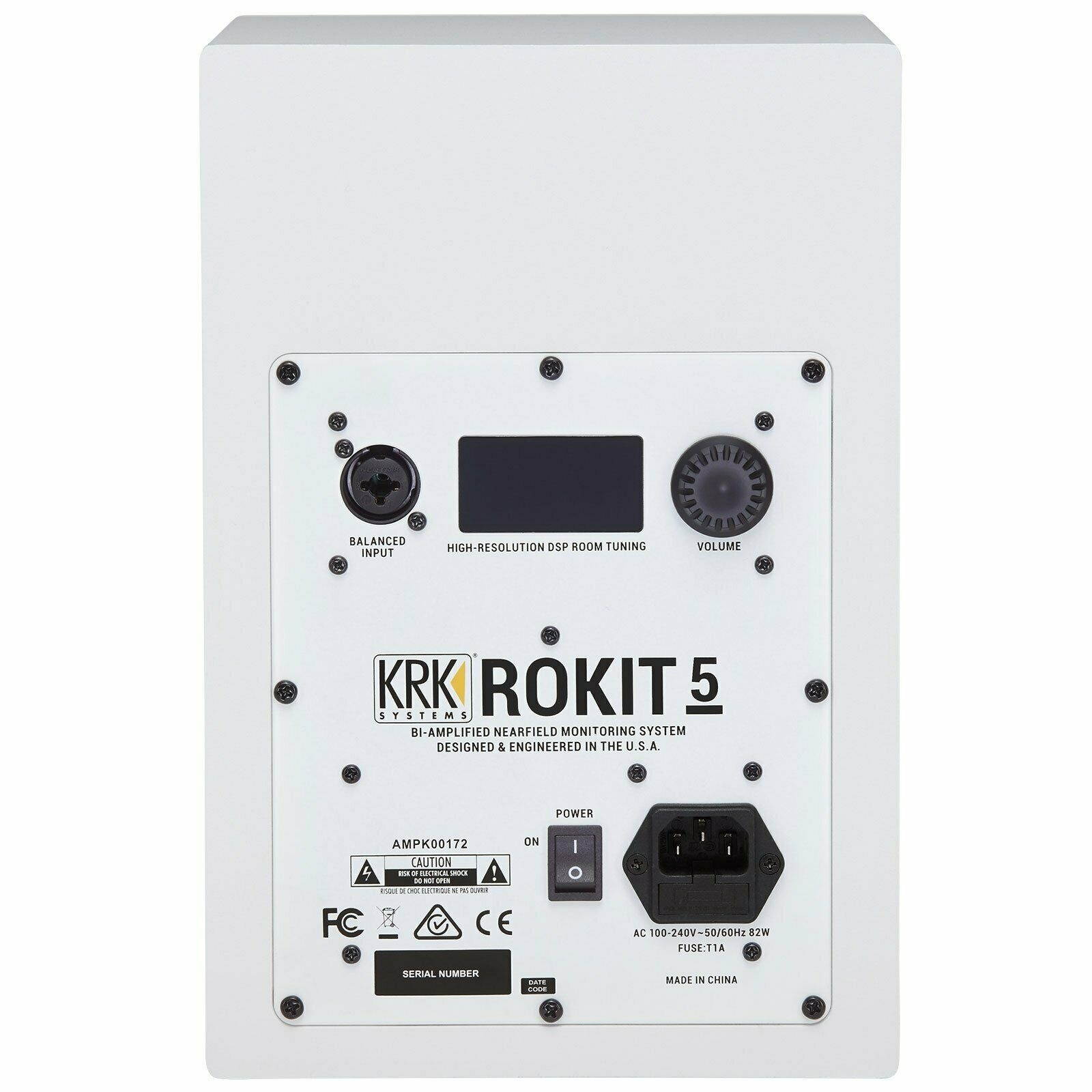 KRK ROKIT RP5 G4 5" Studio Monitor Speakers White Noise Edition w Mic & Pads
