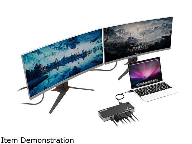 Wavlink Thunderbolt 3 USB-C 8K Docking Station Dual 4K Docking Station 60W Charging Dual DisplayPort 1.4 USB-C 3.1, 2 x USB 3.1, 2 x USB 3.0, Gigabit Ethernet, Audio, for MacBook & Windows Laptops