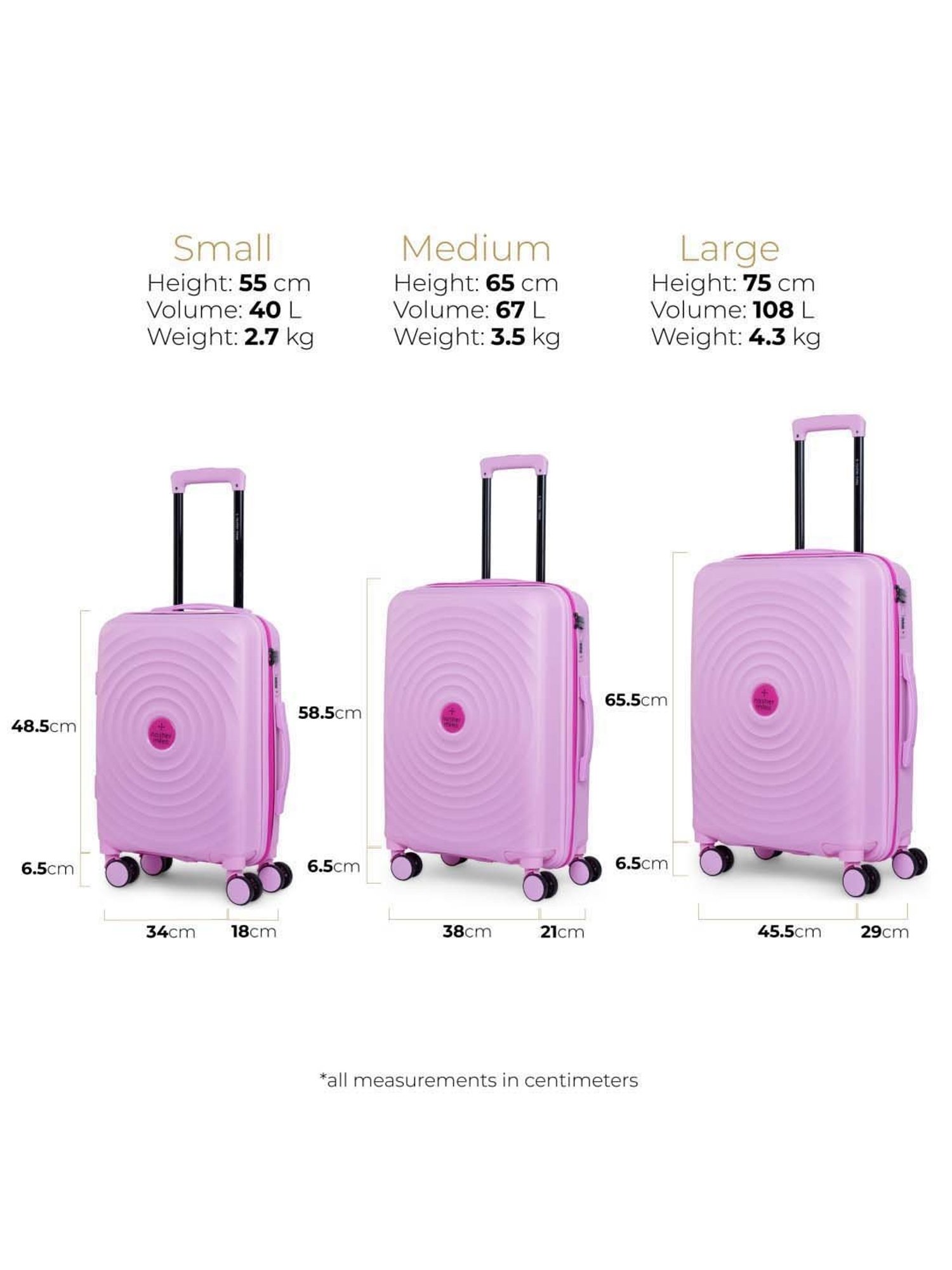 Nasher Miles Goa Hard-sided Polypropylene Luggage Set of 2 Pink Trolley Bags (65 & 75 Cm)