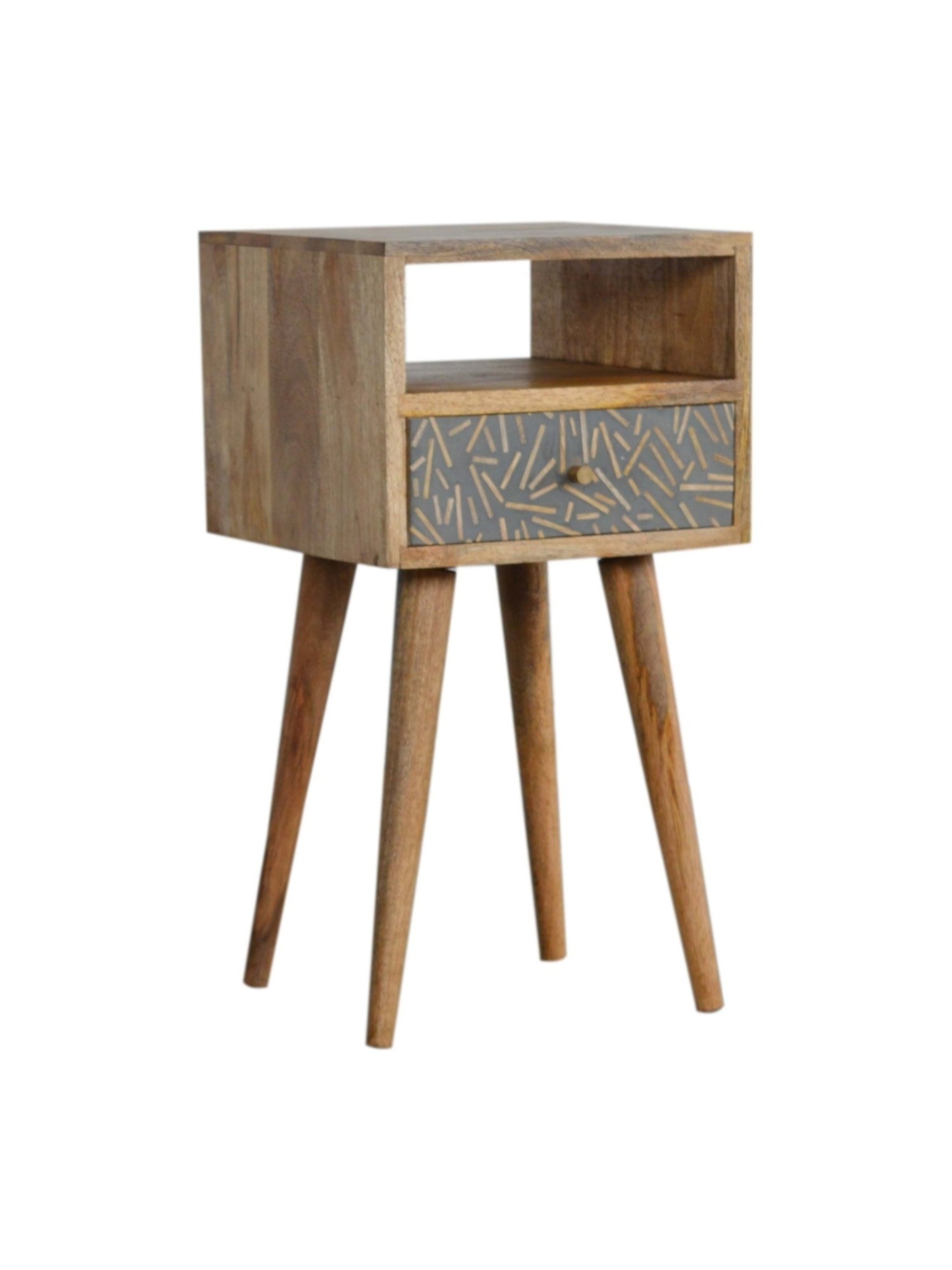 Sleepyhead Ally Teak Brown Sheesham Wood Bedside Table