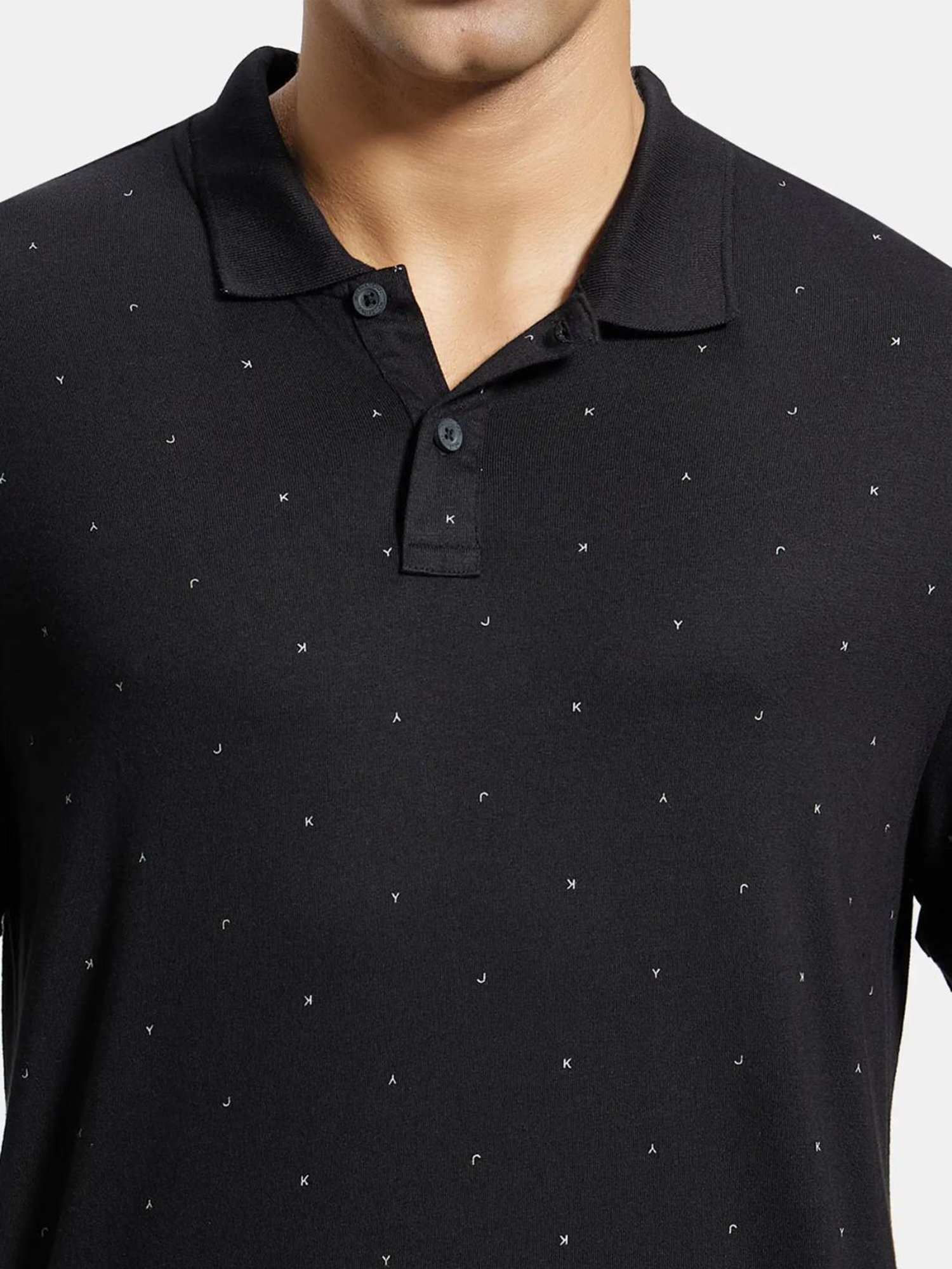 Jockey IM16 Men's Tencel Micro Modal And Cotton Blend Printed Half Sleeve Polo T-Shirt