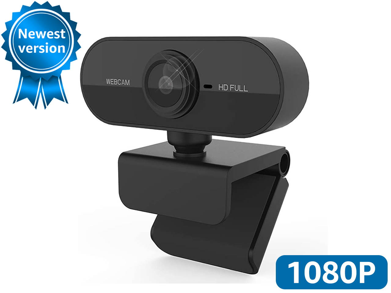 Webcam with Microphone, 30FPS Full HD 1080P Webcam Video Camera for Computers PC Laptop Desktop, USB Plug and Play, Conference Study, Meeting, Video Calling, Live Streaming