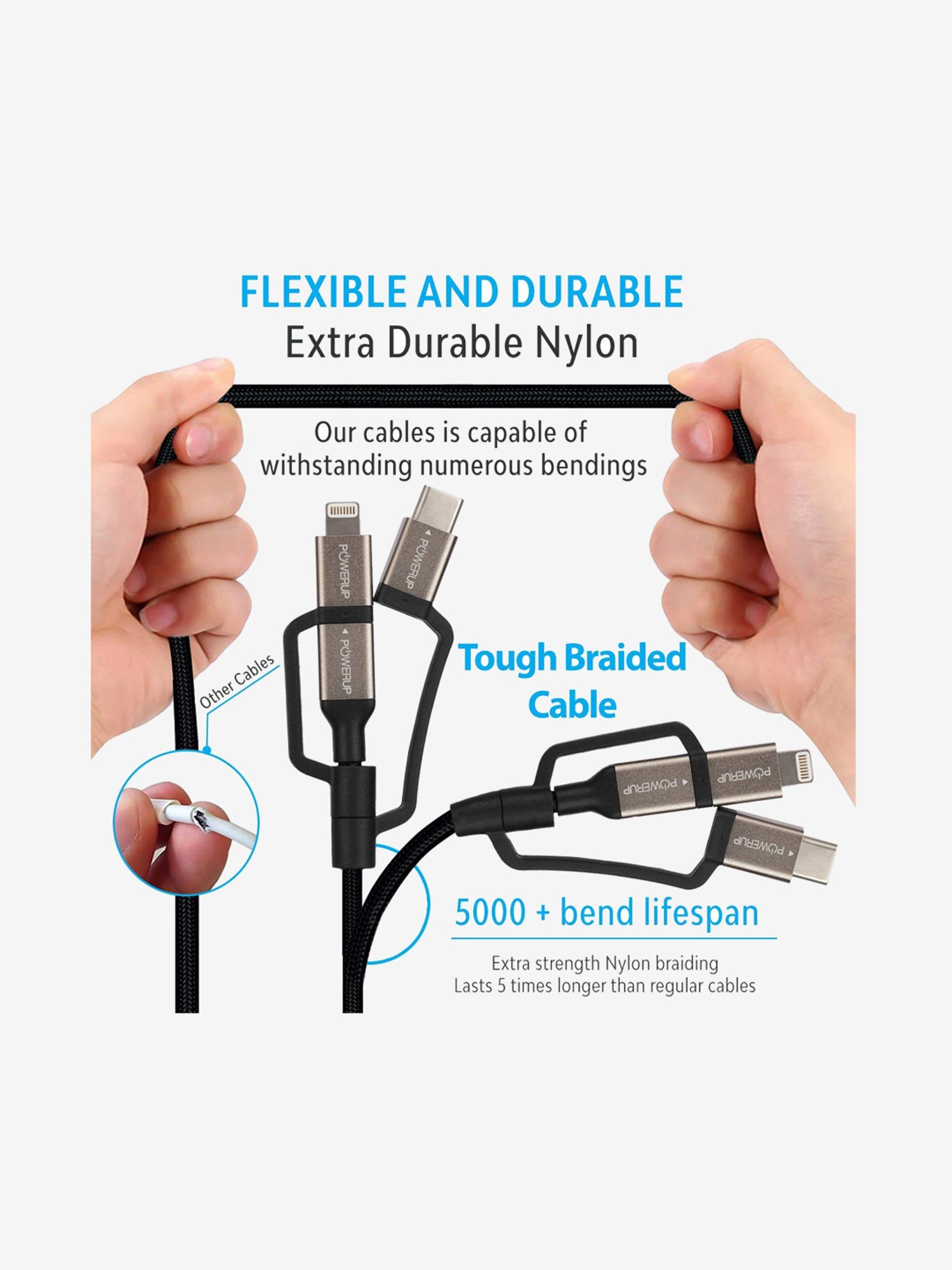 Moerdon SCB138 Fast Charging Data transfer Cable with LED indicator (Black)