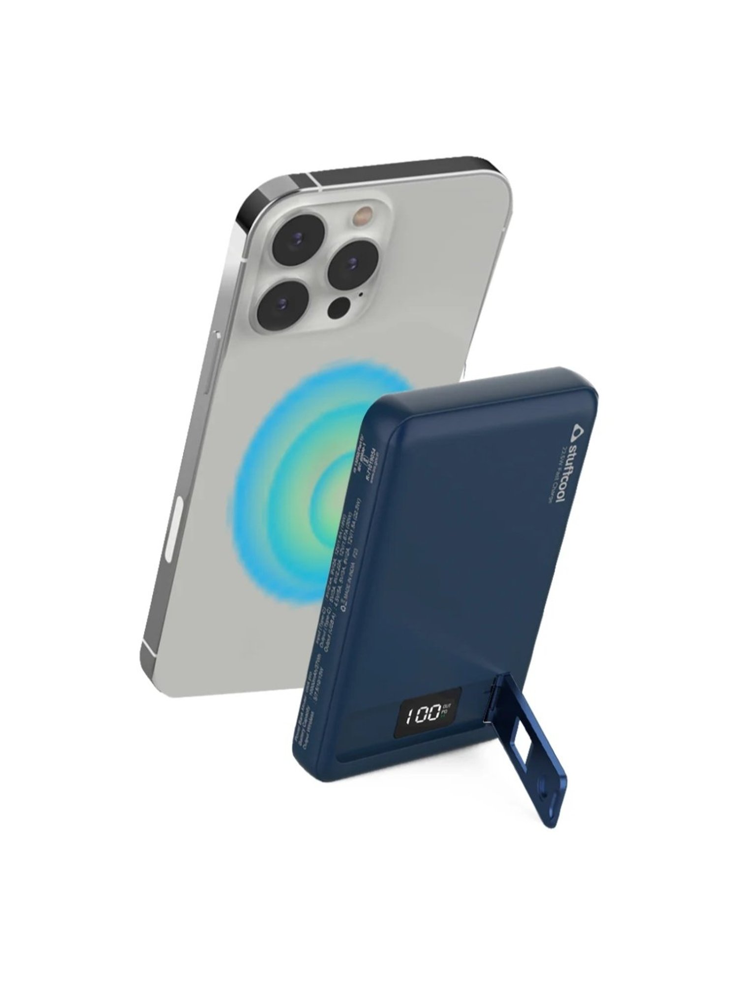 Stuffcool Pro 10000mAh Magnetic Wireless Powerbank with Stand (Blue)