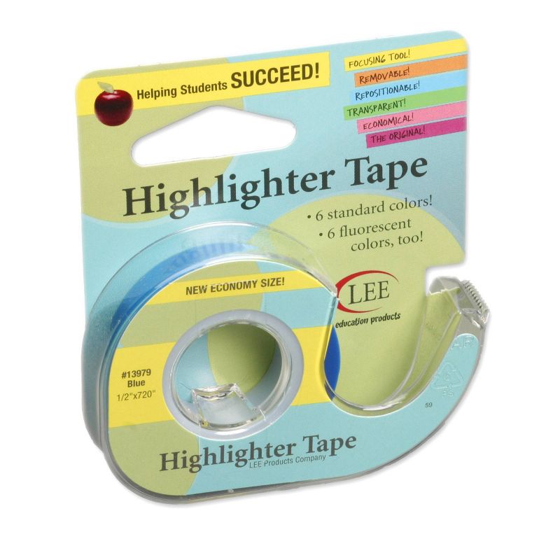6pk Removable Highlighter Tape Blue - Lee Products