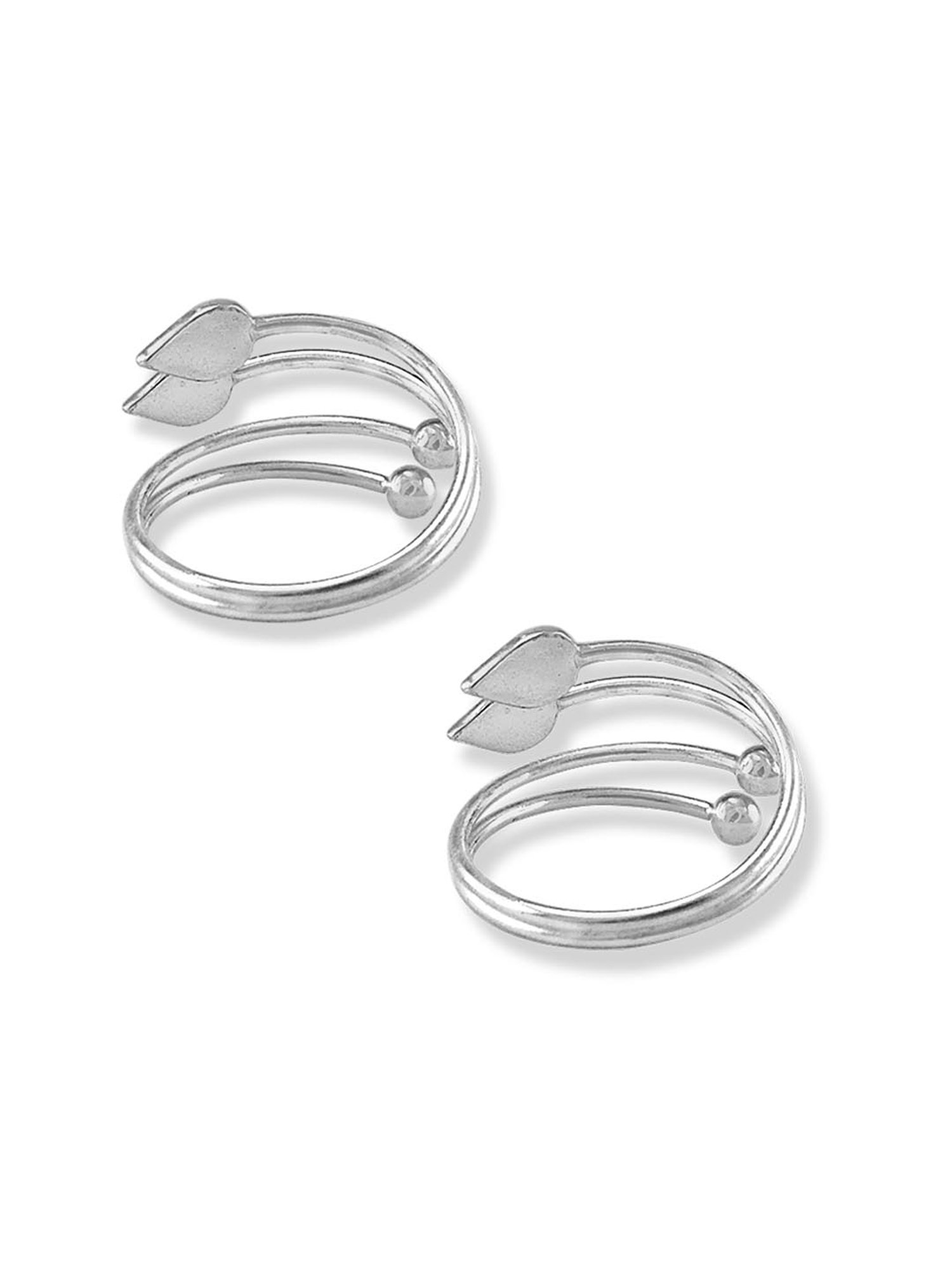 Taraash 92.5 Sterling Silver Tear Drop Toe Rings for Women