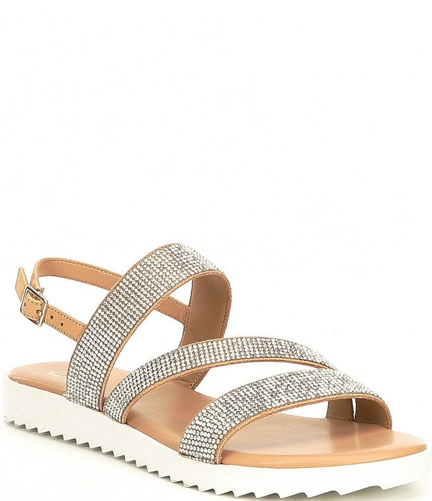 GB Lumi-Nous Rhinestone Embellished Flatform Sandals