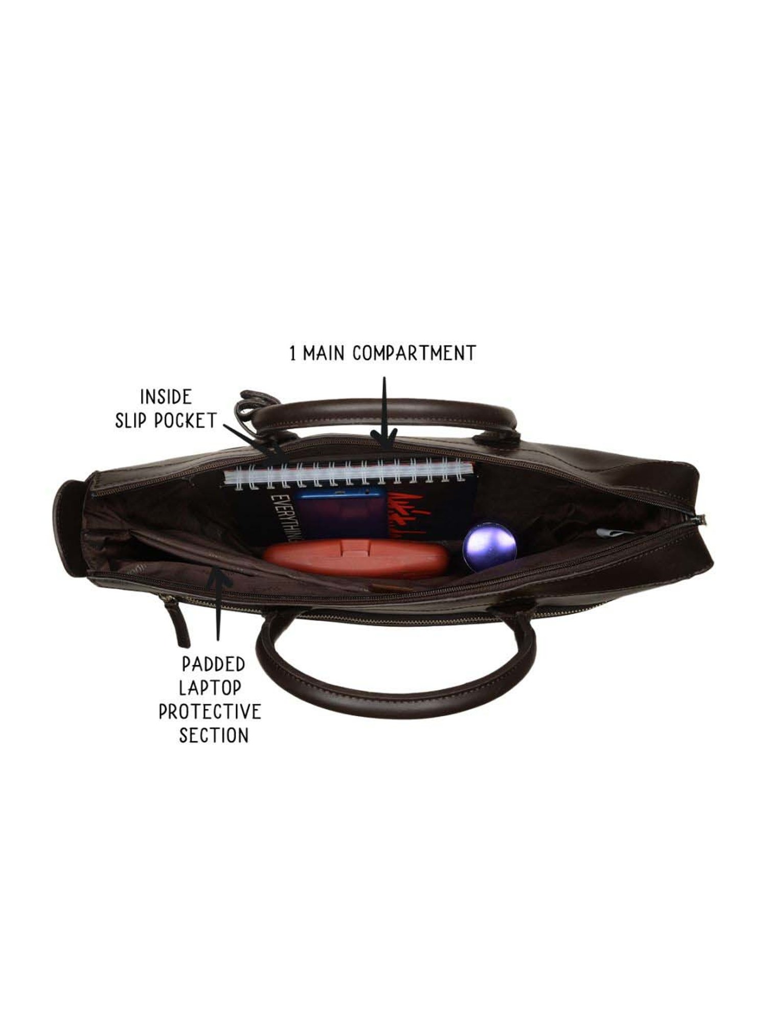 Baggit Brown PVC Solid Laptop Messenger Bag