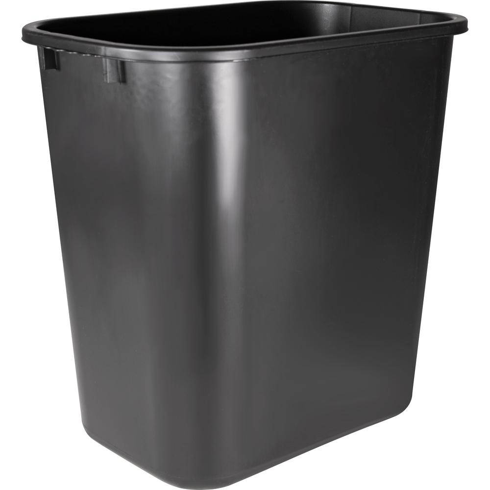 Sparco 02160 Rectangular Wastebasket, 7 gal Capacity - Rectangular - 15" Height x 14.5" Width x 10.5" Depth - Polyethylene - Black