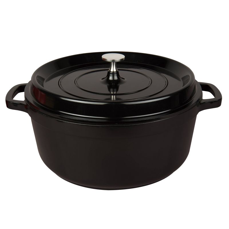 MasterPan 7qt Non-Stick Cast Aluminum Dutch Oven Casserole Black