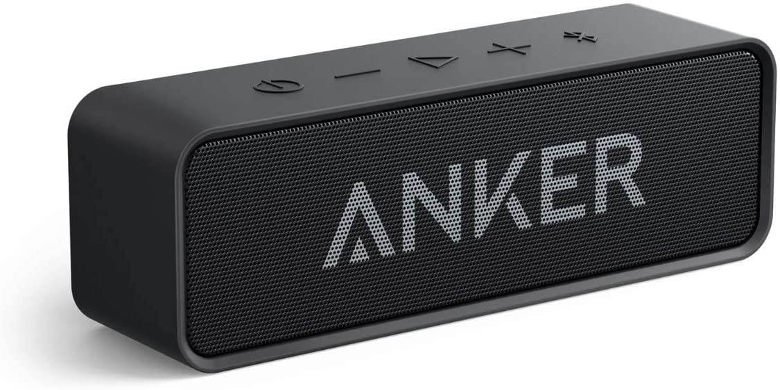 Anker SoundCore Bluetooth Speaker with 24-Hour Playtime, 66-Foot Bluetooth Range & Built-in Mic, Dual-Driver Portable Wireless Speaker with Low Harmonic Distortion and Superior Sound - Black