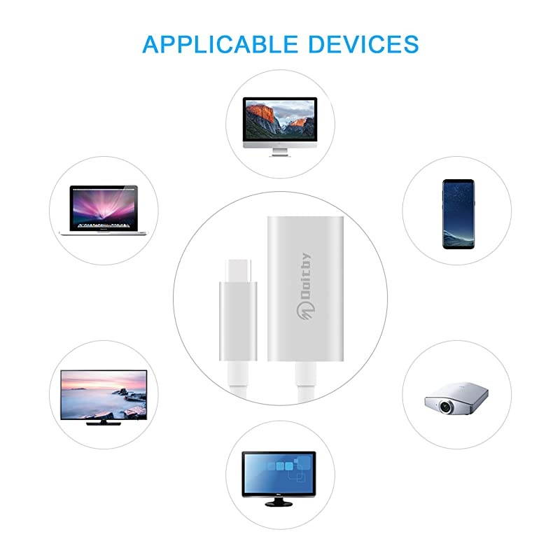 USB C to HDMI Adapter Type C to HDMI Adapter Compatible with MacBook ProiMacMac MiniMacBook AiriPad ProDELL XPSSurface Book 2Samsung S9S8S10 and More Thunderbolt 3 CompatibleSilver