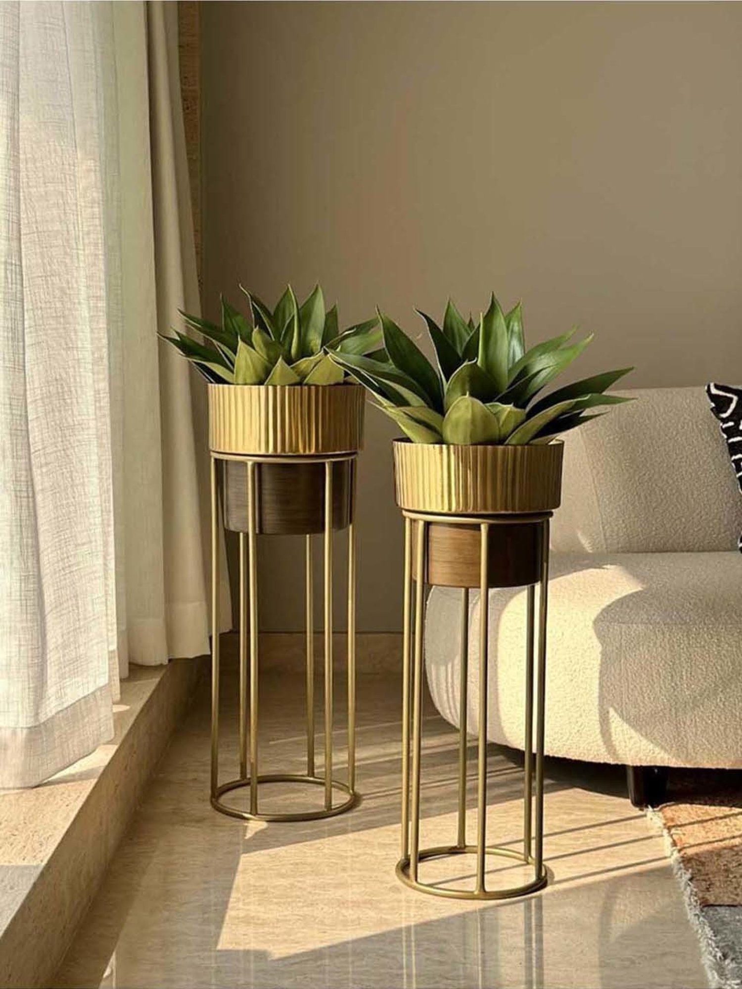 Mason Home Gold & Brown Brooklyn Fluted Planter (Set Of 2)