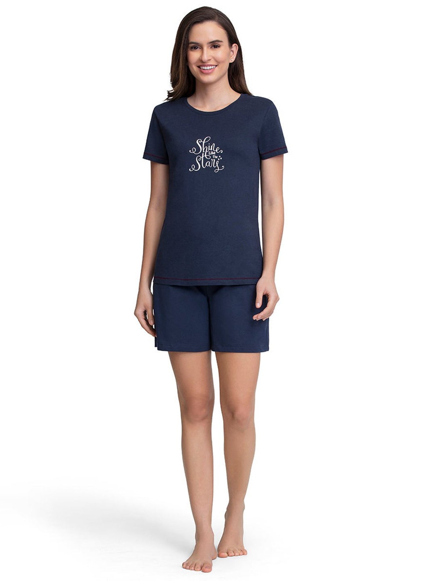 Amante Navy Printed T-Shirt