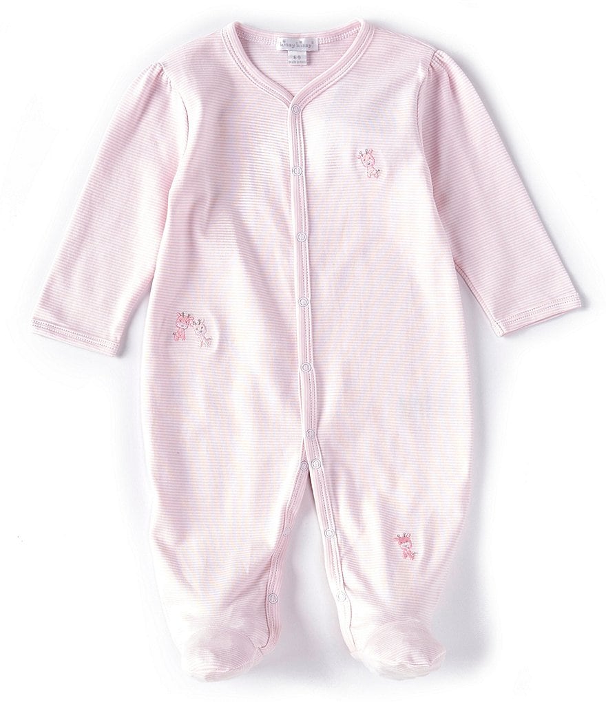 Kissy Kissy Baby Girls Newborn-9 Months Long-Sleeve Giraffe Giggles Footed Coverall