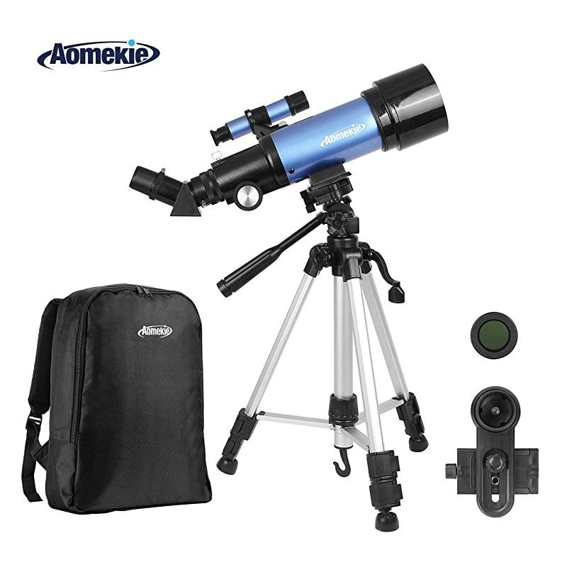 Telescope for Adults Kids Astronomy Beginners 70mm Refractor Telescopes with Adjustable Tripod 10X Phone Adapter 3X Barlow and Backpack