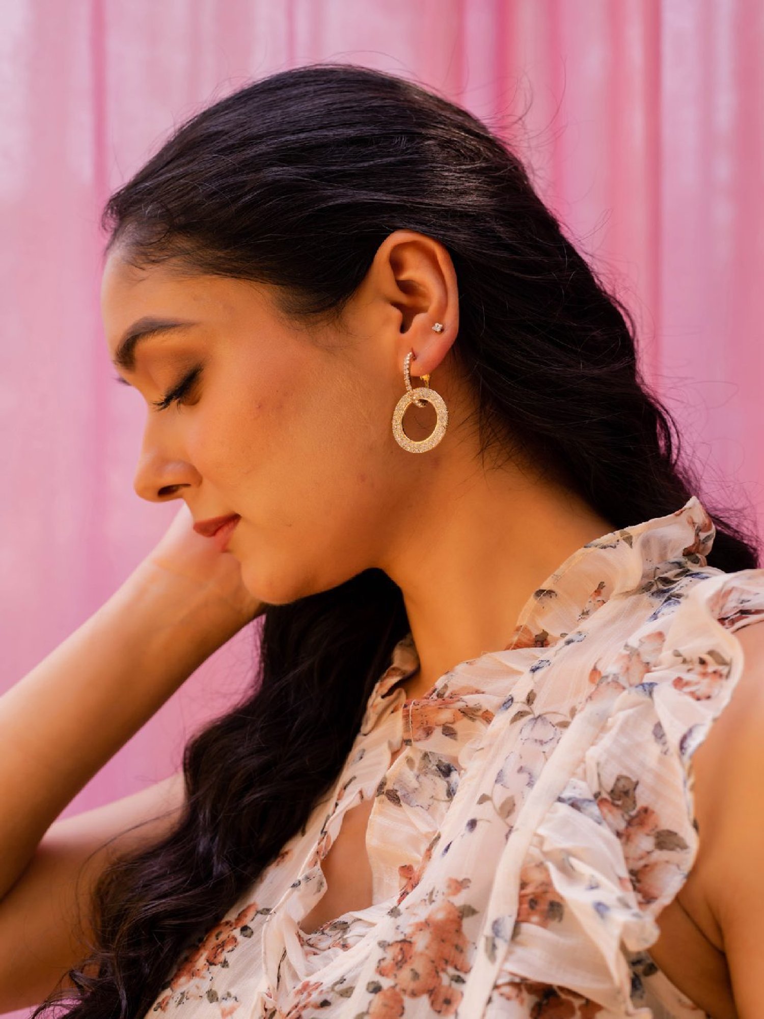 Jewelz Trendy Round Hanging Earrings for Girls & Women